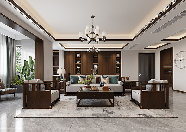 海珀蘭軒155平新中式風(fēng)格四居室裝修效果圖